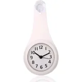 HERCHR Kleine Wanduhr, Badezimmeruhr Wasserdicht mit Haken für Badezimmer Küche Schlafzimmer(Weiß)