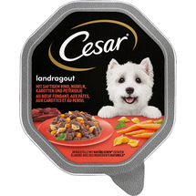 Cesar Sparpaket Cesar Schale 28 x 150 g - Landragout mit Rind, Nudeln und Karotten