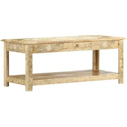 vidaXL Couchtisch 110 x 50 x 45 cm Handgemalt Massivholz Mango
