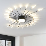 RRBEST LED Deckenleuchte Wohnzimmer,Wohnzimmerlampe Moderne Minimalistische Deckenlampe Innen Dekorative Deckenbeleuchtung für Wohnzimmer, Schlafzimmer und Büro(28+1 Köpfe Schwarz)