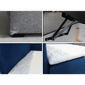 Sofnet Boxbett, Grau Textil, H3, Rechteckig, 100x200 cm, Schlafzimmer, Betten, Boxspringbetten