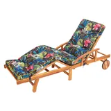 PillowPrim Liegenauflage, Auflage Gartenliege (Bunte Blätter) 201 x 55 cm, 8 cm dick, Auflagen für Deckchair, Bequeme Polsterauflage für Sonnenliege, Liegestuhl