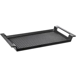 Grillplatte SCHULTE-UFER "Rustika", schwarz, B:24cm T:44cm, Gusseisen, Grillroste, Induktion