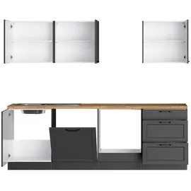 Held Küchenzeile Meran 240 cm Grau/Eiche