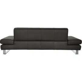 W.Schillig Couch Leder 3-Sitzer Grau