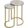 MCW Beistelltisch MCW-K46, Kaffeetisch Nachttisch Loungetisch, Marmor-Optik MDF ~ weiß-gold