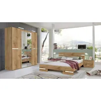 WIMEX Komplettschlafzimmer »Anna«, (4 tlg.), Spar Set 44399051-0 Plankeneiche nachbildung, absetzung chrom)