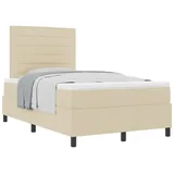 vidaXL Boxspringbett mit Matratze Creme 120x200 cm Stoff