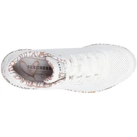 SKECHERS Uno - Loving Love Damen white durabuck/rose gold print trim 36
