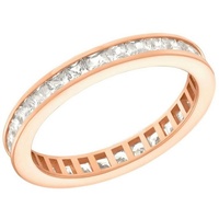 Amor Fingerring »Plain«, 88844701-58 roségoldfarben-weiß + kristallweiß