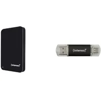 Intenso 6023560 1TB Memory Drive USB 3.0 2.5' External Hard Drive, Mechanische Festplatte & Twist Line 32 GB, Dual USB-Stick 3.2 Gen 1x1, USB-C und USB-A, 70MB/s, Anthrazit