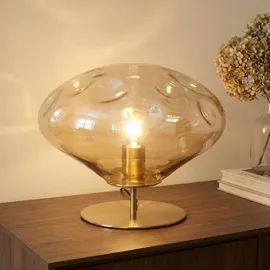 LINDBY Tischleuchte Lindby, Lelia, Beige, für Esszimmer, Glas, Design - 27.5