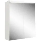 BASIC by Balculina Livetastic Spiegelschrank Weiß Hochglanz, Glas, 1 Fächer, 60x68x20 cm, Made in EU, Badezimmer, Badezimmerspiegel, Spiegelschränke
