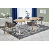 Design Esstisch Tisch rund HA-222 ausziehbar 100 - 250 cm - Naturbelassen