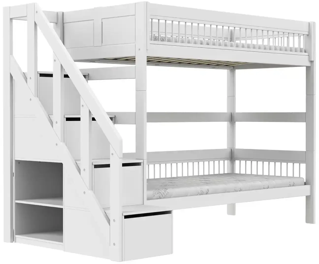 Lifetime Etagenbett mit Treppe  Breeze , weiß , Maße (cm): B: 257 H: 177 T: 132.0