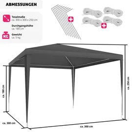 Tectake Kara 3 x 3 m Grau