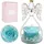 luxuskollektion Ewige Rose Engelfigur Glaskuppel Schutzengel Glänzendes Hellblau