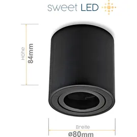 Sweet Led Aufbaustrahler schwarz Aufbauspot GU10 7 W Aluminium Deckenspots 230V - Schwarz