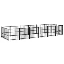 vidaXL Hundezwinger 11,26 m2 Stahl Schwarz