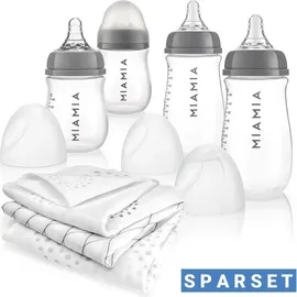 MiaMia 7-tlg. PP-Flaschen-Set mit Silikon-Trinksauger (140 ml)