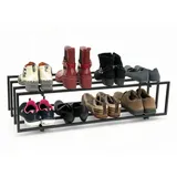 DanDiBo Schuhregal, Schwarz, Metall, 93x23x31 cm, Garderobe, Schuhaufbewahrung, Schuhregale