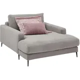 KAWOLA Relaxsessel CARA Cord 80 x 80 x 131 cm grau mit Kissen