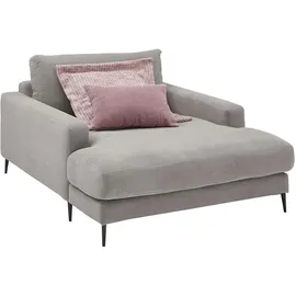 KAWOLA Relaxsessel CARA Cord 80 x 80 x 131 cm grau mit Kissen