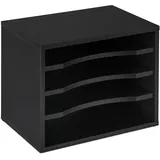 Relaxdays Dokumentenablage, große Briefablage, 4 Fächer, für Schreibtisch, Organizer HxBxT 28 x 35,5 x 25 cm,