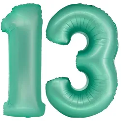 XL Folienballon mint grün Zahl 13