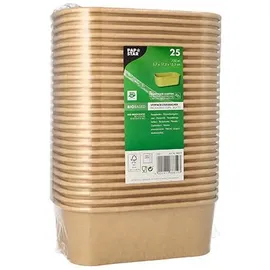 Papstar Verpackungsbecher rechteckig 1.000 ml 7,5 cm x 17,3 cm x 12,3 cm Braun