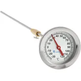 Lantelme Räucherthermometer 120°C – Edelstahl Analog Thermometer mit 50cm Sonde und Messing Konus | Ideal für Smoker, Räucherofen, Räuchergrill und Räucherschrank