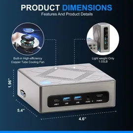 alpha38 it Mini-PC Intel Core i7 10. Gen 4,7 GHz 16 GB RAM 512 GB SSD