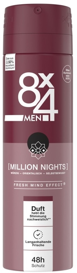 8X4 Spray No.18 Million Nights Deodorants 150 ml