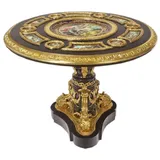 Casa Padrino Barock Esstisch Schwarz / Mehrfarbig / Gold - Prunkvoller Massivholz Esszimmertisch im Barockstil - Barock Esszimmer Möbel - Edel & Prunkvoll