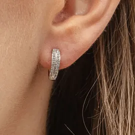 Diamonds by Ellen K. Creolen Gold 585 weiß 0,10ct. 40x Brillant