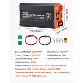 Vevor DC-DC Batterieladegerät 350 W 30 A