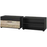 Vicco Wohnwand, Wohnzimmerschränke, Berno, Schwarz/Sandeiche, 2 Teile (70.80 x 35.30 x 38.90 cm,