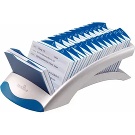 Durable Telindex Desk Vegas Kartenaufbewahrung 104 x 72 mm metallic silber / blau 1 St.