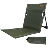 Ronyme Klappbarer Strandstuhl mit Rückenstütze, faltbares Stuhl-Bleacher-Kissen-Sitzpolster, Stadionstuhl-Sitz für Garten, Outdoor, Hof, Sonnenbaden, Camping, GRÜN