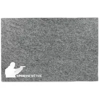 WB wohn trends Dicke Filz-Unterlage für Waffen-Pflege, Sportschütze Kurzwaffe Pistole Schütze weiß, 45x30cm Waffen-Reinigung Kurz-Waffe Pistole Filz-Matte, Motivauswahl möglich