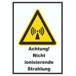 Achtung Nicht ionisierende Strahlung A0 Rückseite selbstklebend Schild