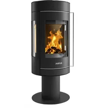 Justus Meva Stahl schwarz/Abdeckplatte Glas