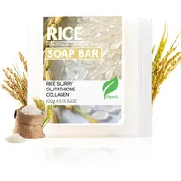 Reis Kernseife Natur, Seife Stück für Tiefenreinigung, Naturseife mit Reismilch, feuchtigkeitsspendende Rice Bio Seife, Natürliche Körperseife & Gesichtsseife, Reisseife Verbessert den Hautton