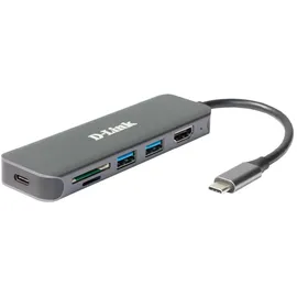 D-Link DUB-2327 6-In-1 USB-C Hub mit HDMI/Kartenleser/USB-C Ladeanschluss
