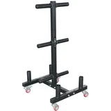 Bumper Plate Rack auf Rollen, Hantelscheibenständer Scheibenständer Hantelablage