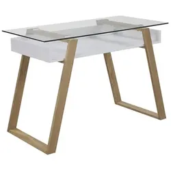 SalesFever Schreibtisch »Schreibtisch«, BxT: 62 x 55 cm, eichenholz|glas - weiss