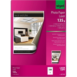 Sigel Laser Fotopapier (135 g/m2, A4, 100 x), Fotopapier, Weiss