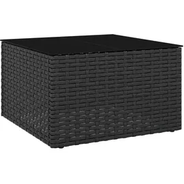 vidaXL 2-tlg. Garten-Lounge-Set mit Kissen Schwarz Poly Rattan