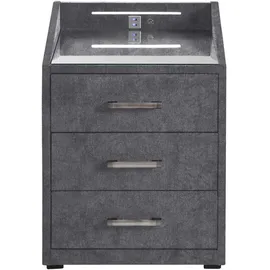 ed exciting design Mid.you Nachtschrank mit USB-Anschluss und LED-Beleuchtung - 47 x 61 x 46 cm Schlafzimmer, Nachttische