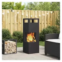 vidaXL Feuerstelle Ø 100 cm Schwarz